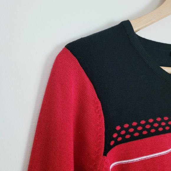 Vintage Abstract Geometric Wool Blend Knit Sweater - S - Picture 4 of 10